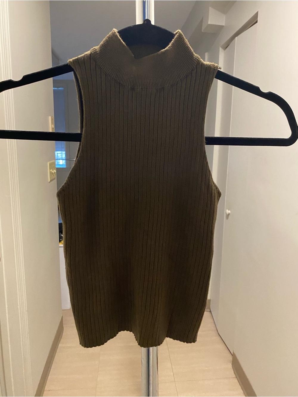 Closet Olive Ribbed Mock Neck Tank